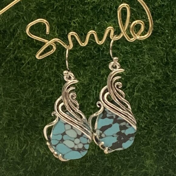 Turquoise Earring, Turquoise Jewelry, Boho Earring, Bohemian Earring, Gift Idea - Picture 4 of 4